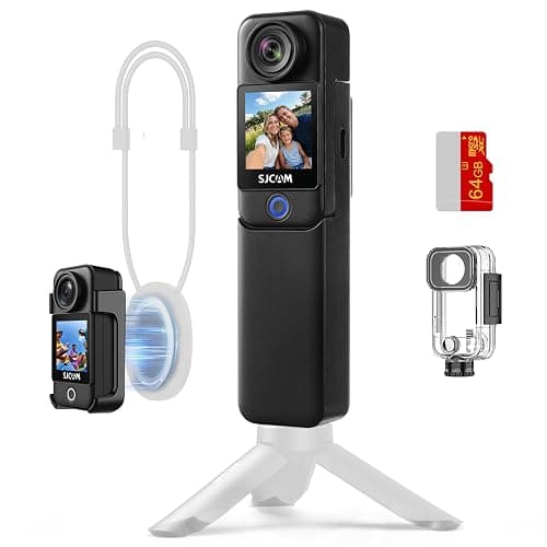 SJCAM C300 4K Action Camera,64GB Magnetic Body Cam & Handheld Detachable Design, Vlogs for Content Creators YouTube Streaming,7Hour Power,Stabilization,Waterproof,Black - Image 1