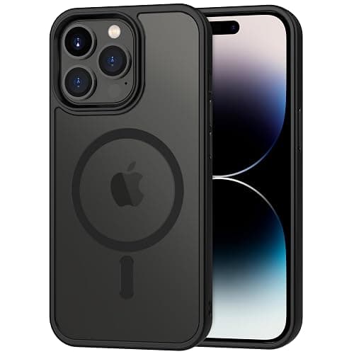 CACOE Magnetic Case for iPhone 14 Pro 6.1 inch-Compatible with MagSafe & Magnetic Car Phone Mount,TPU Thin Phone Cases Cover Protective Shockproof Anti-Fingerprint(Matte Black) - Image 1