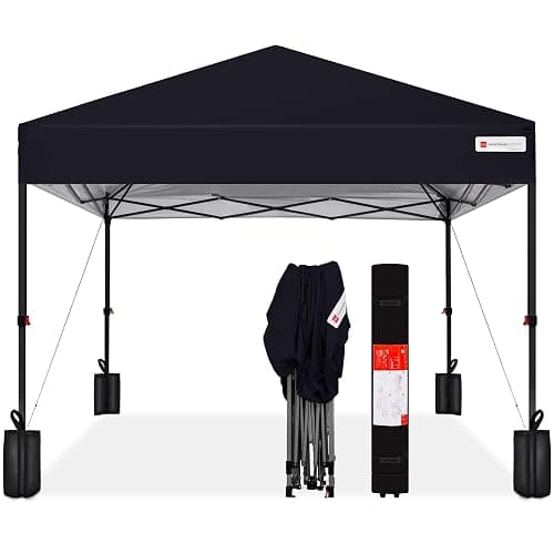 Best Choice Products 10x10ft 1-Person Setup Pop Up Canopy Tent Instant Portable Shelter w/ 1-Button Push, Case, 4 Weight Bags - Cerulean - Image 1