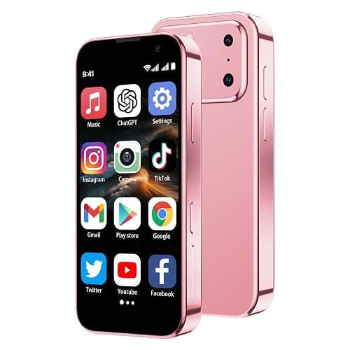 Mini Smartphone 3.0" Android Mini Phone World's Smallest Phone for Student | WiFi APP Download/GPS/Face ID/Expandable memory/Camera/Video Call,Phone for Travel Backup&Digital Detox,Gift for Kids,Pink - Image 1