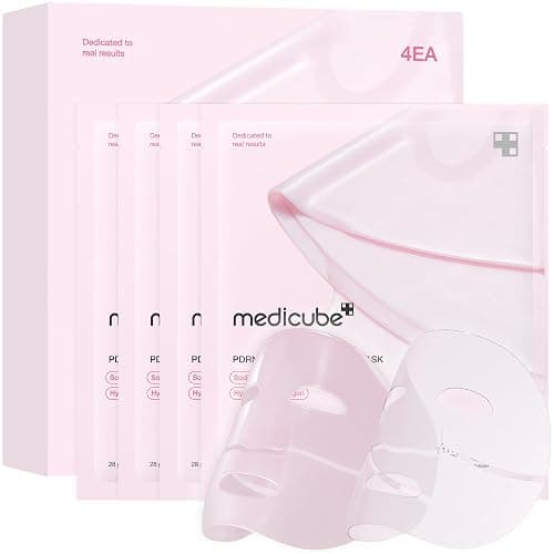 medicube Salmon DNA PDRN pink collagen jelly gel mask | overnight face mask for glass glow skin- elasticity, hydrating, firming and moisturizing | korean skincare, 28g, 4ea - Pink PDRN - Image 1