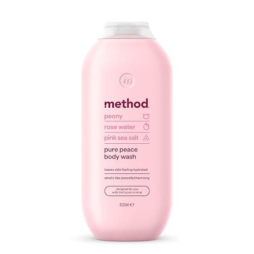 Method Body Wash, Pure Peace, Shower Gel, Peony, Rose Water And Pink Sea Salt Scent, Pack of 1, 532ml. - Image 1