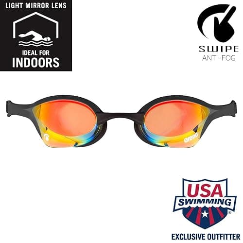 arena Cobra Ultra Swipe Unisex-Wettkampfbrille für Erwachsene, Schwimmbrille mit Gebogenen Gläsern, Anti-Beschlag, UV-Schutz, 5 Austauschbare Nasenstege - Image 1
