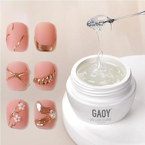 GAOY 3D Sculpting Gel for Nail Art, Semi-solid Modeling Gel for Rubbing Chrome Nail Powder, Sticking Rhinestones and Painting, No Wipe - Image 1