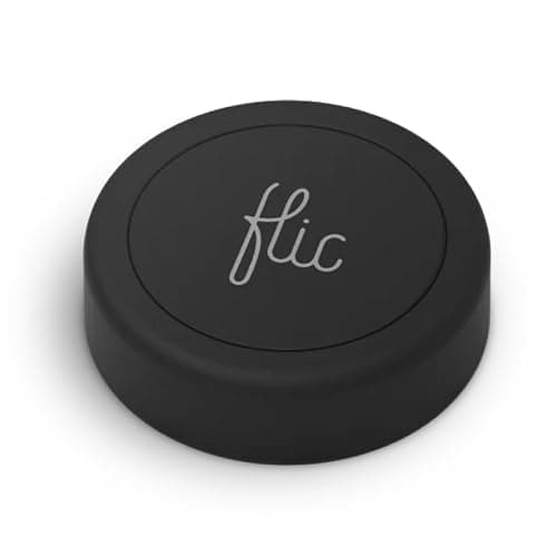 Flic Smart Button Black – 1 Pack. Control Lights, Music & More with Push, Double Push, or Hold. Works with Alexa, HomeKit, Matter. Setup via Flic App for iOS & Android. Bluetooth & WiFi Required. - Image 1