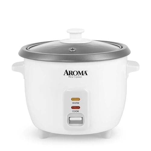 AROMA® Rice Cooker, 3-Cup (Uncooked) / 6-Cup (Cooked), Small Rice Cooker, Oatmeal Cooker, Soup Maker, Auto Keep Warm, 1.5 Qt, White, ARC-363NG - Image 1
