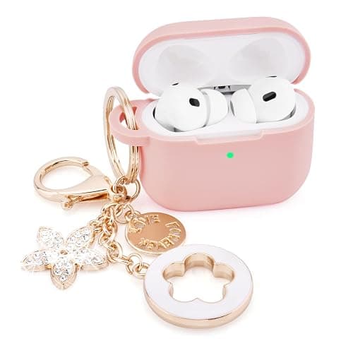 Case for Airpods Pro 1st 2nd Generation - VISOOM Airpods Pro 1/2 Cases Cover Women Silicone iPod Pro 2 Earbuds Wireless Charging Case Girl Bling Keychain for Apple Airpod Gen Pro 2 - Image 1