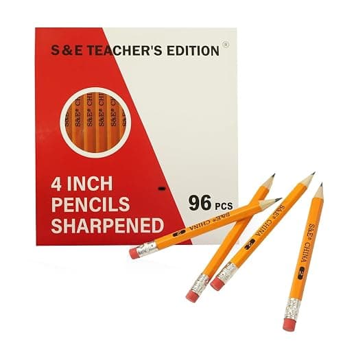 S & E TEACHER'S EDITION Half Pencils with Eraser Tops 96Pcs, Golf, Classroom, Pew - #2 HB, Hexagon, 96/Box. - 220 Pcs 7Inch - Image 1