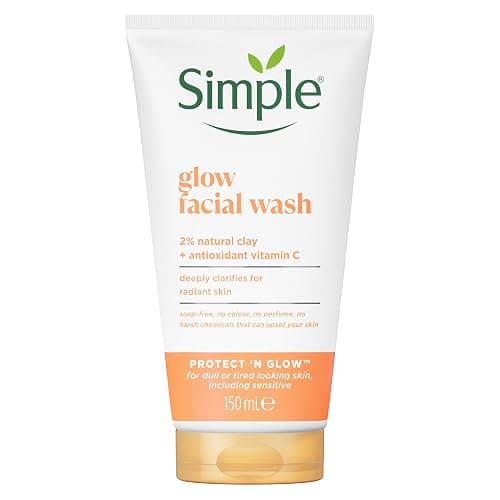 Simple Protect 'N' Glow Express Glow Clay Polish Cleanser leaves skin naturally glowing for expert facial skin care 150 ml - Image 1