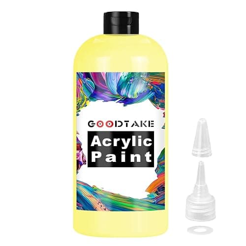 GOODTAKE Light Yellow Acrylic Paint, Art Craft Paint for Art Supplies, Canvas, Rocks, Wood, Fabric and Ceramic, Non Toxic for Artists, Students, Beginners (Light Yellow, 7 Fl Oz) - Image 1