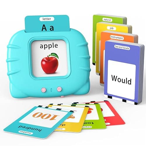 Lapare Talking Flash Cards Toys for Toddlers 2 3 4 5 6, Learn ABC Letters, Numbers 0-100,Phrases,Objects, Adjectives, and More Dolch Sight Words, 280 Cards with 560 Words/Phrases - Image 1