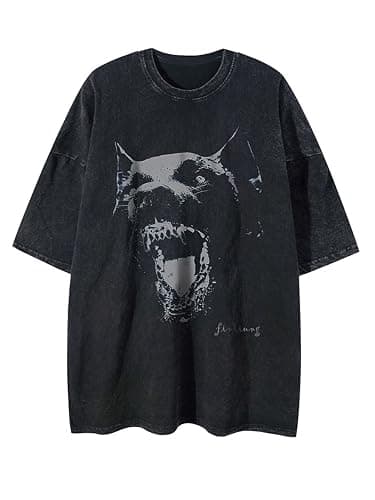Laixton Men's Graphic Tees Shirt Unisex Short Sleeve Cotton Vintage Oversized Shirts Loose Streetwear Casual Tee Top - Image 1