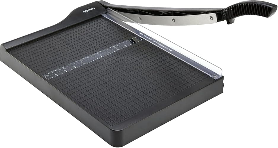 Amazon Basics Paper Trimmer Cutter for Office and Crafts, Heavy-Duty, Portable Paper Slicer, 15-Inch, 10-Sheet Cardstock - Image 1