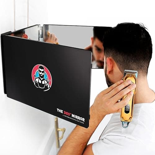 The 360 Mirror - 3 Way Mirror for Self Hair Cutting - Adjustable Trifold Barber Miror to Cut Your Own Hair - Tri Fold Self Haircut System for Men and Women Braiding - Three Sided Miror for Haircuts | Trifold Barber Mirror to Cut Your Own Hair and Beard, See Back of Head, Height Adjustable - Free Tutorials, 1 Year Warranty - Image 1