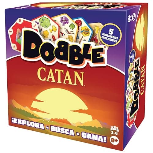 Asmodee Dobble Catan - Juego de Cartas - Juego de Cartas Infantil de Acción y Reflejos para Adultos y Niños - De 2 a 8 Jugadores - 15 Minutos por Partida - En Español y Portugués - Image 1