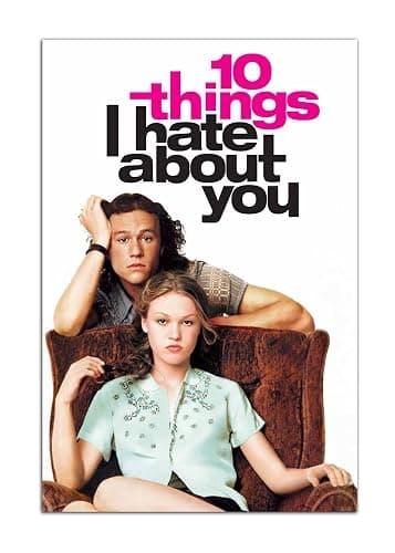 10 Things I Hate About You Poster Movie Poster Print Wall Art Canvas Painting Room Aesthetic Bedroom Decoration Pictures (Unframed, (12x18inch(30x45cm) - Image 1