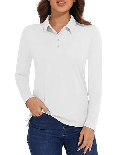 MAGCOMSEN Women's Polo Shirts UPF 50+ Quick Dry Long Sleeve Golf T Shirt Sun Protection Lightweight Tennis Shirts - Image 1