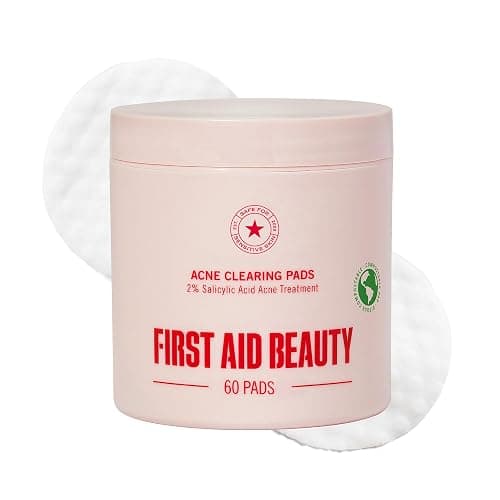 First Aid Beauty Acne Pads for Face - Maximum Strength Acne Treatment - 2% Salicylic Acid Pads Treat Without Drying, (60-ct) - Image 1