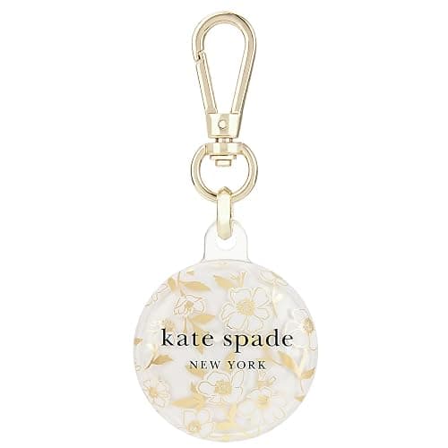 kate spade new york AirTag Holder with Gold Ring Clip - Protective Case for Apple AirTag - Sunshine Floral - Image 1