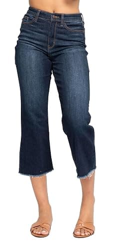 Judy Blue Women's High Waist Cropped Wide Leg Jeans - Image 1
