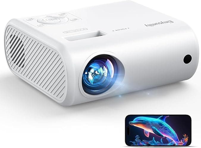 Mini Projecteur Portable 4K Videoprojecteur – 20000 Lux pour Smartphone, Prend en Charge la Mise en Miroir d'écran Filaire, Compatible avec TV Stick/Windows/iOS/Android/HDMI/USB (20 * 15 * 10cm) - Image 1