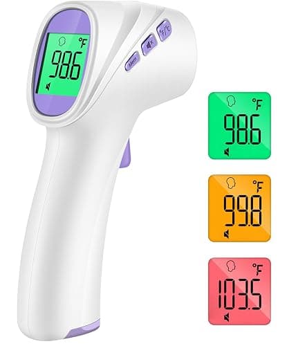 No-Touch Thermometer for Adults and Kids, Digital Thermometer with Fever Alarm, Fast Accurate Results, Easy for All Ages, FSA Eligible (Purple) - Image 1