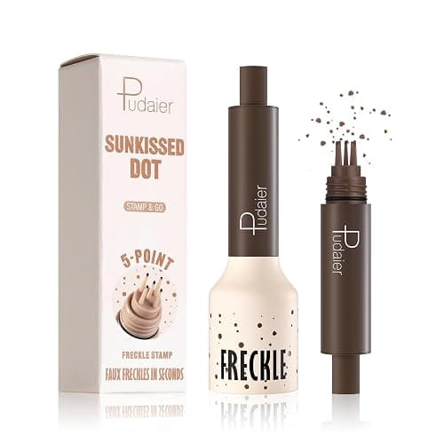 Pudaier Freckle Stamp - Waterproof Faux Freckle Pen, Natural-Looking Lifelike Freckle Makeup, 5-Point Quick Dry Long-Lasting Magic Fake Freckles Marker for Sunkissed Makeup (#3-Coffee) - Image 1