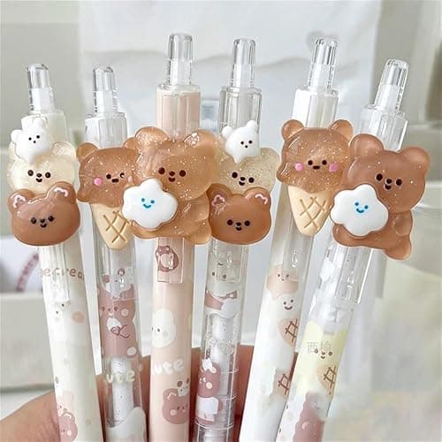 CuBear Mechanical Pencil, 0.5mm Automatic Pencil Kawaii Press Pen, Writing Pencils 0.5mm Cartoon Press Pen Sketch Bear Mechanical Pencil(Brown 1pc) - Brown 1pc - Image 1