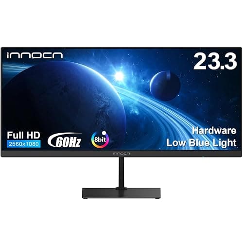 INNOCN 23 Inch Widescreen Computer Monitor WFHD 2560 x 1080p HDMI DisplayPort PC Monitor, Tilt Adjustable, Eye Care, Black - Image 1