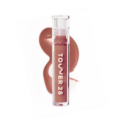 Tower 28 ShineOn Lip Gloss Jelly - Hydrating Tinted Lip Balm + Milky Gloss for Sensitive Lips - Non-Sticky + High-Shine Jelly Formula with Nourishing Oil Blend - Cashew - Rosy Brown (0.13) - Image 1