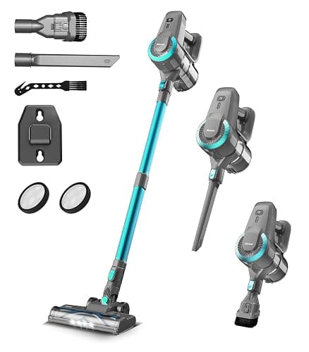DEVOAC Cordless Vacuum Cleaner, Ultra-Lightweight Stick Vacuum, 2200mAh Battery Up to 40mins Runtime, 6 in 1 Powerful Handheld Vacuum for Home Hard Floor Carpet Pet Hair (Green) - Image 1