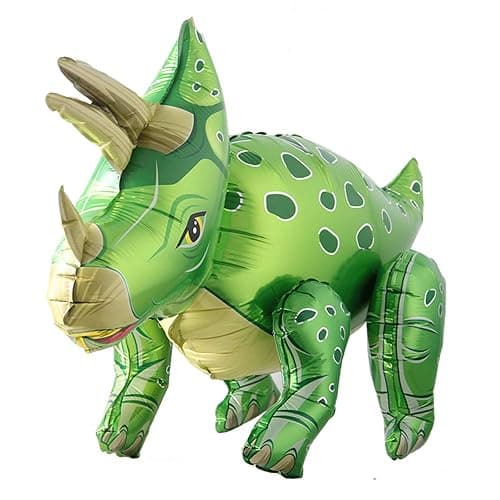 Self standing Dinosaur Tyrannosaurus Animal Balloons for Birthday Party Baby Shower Decoration Kit Inflatable Party Supplies Decorations Gift Kids and Adults (3D Triceratops Green) - 3d Triceratops Green - Image 1