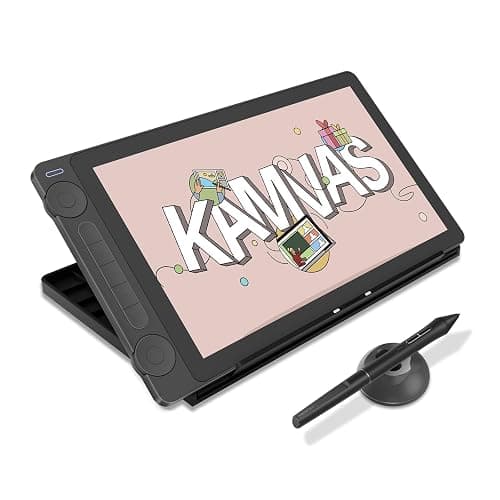 HUION Kamvas 13 (Gen 3) Drawing Tablet with Screen,13.3" Full-Laminated Art Tablet with Anti-Sparkle Canvas Glass 2.0, 99% sRGB, PenTech 4.0, 16384 Pen Pressure, Dual Dial for PC, Mac, Android, Black - Image 1