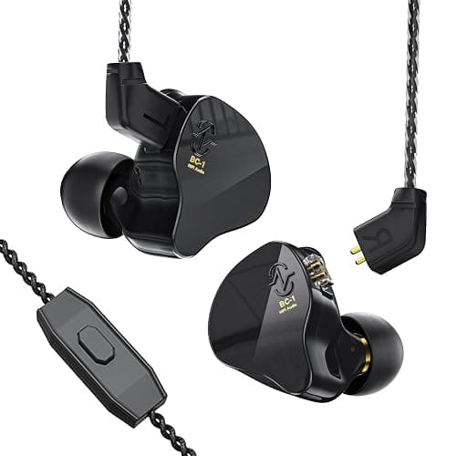 Yinyoo CCZ Melody 10mm Dual Magnetic Circuit In-Ear IEM Headphone, Earfins Design HiFi Deep Bass Earphone with 2PIN Detachable Cable for Audiophile(Black mic) - Image 1