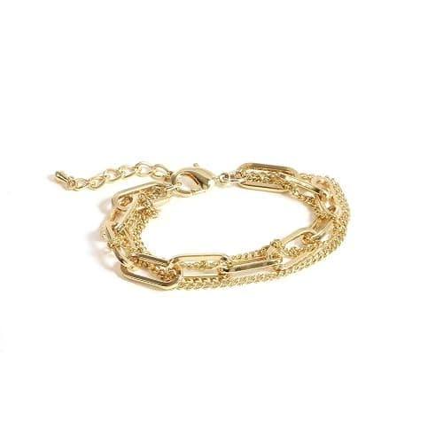 Waterproof Gold Chain Bracelet For Women Non Tarnish,14K Gold Plated Link Dainty Bracelets Stake Layered Bracelet Set Hypoallergen Gold Jewelry - Image 1