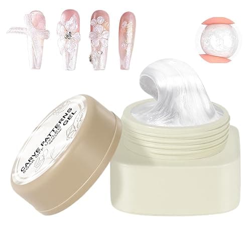 Pearl White Solid Builder-Gel For Nails, 3D Gel Nail Sculpture, Non-Stick Sculpting Gel, Nail Extension Hand Carving Molding, Multifunctional Manicure Supplies For Salon And Home, Easy Dry, 5g - Image 1