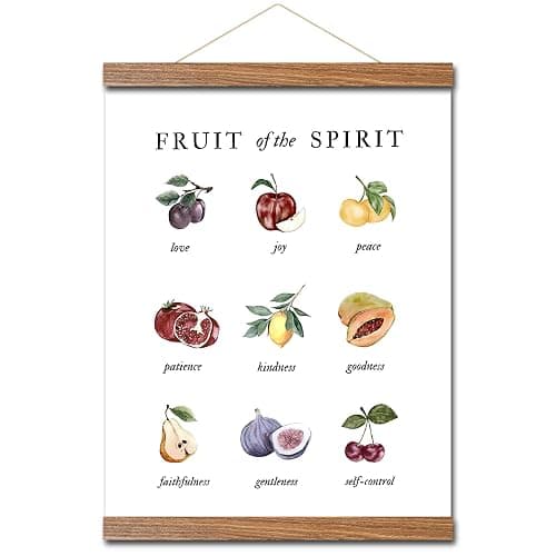 Fruit of the Spirit Art Print Retro Christian Wall Art Scripture Poster Bible Art Print God Art Fruit Wall Art Decor Religion Bible Pictures Posters Prints for Church Prayer Room Living Room Home Decor - Image 1