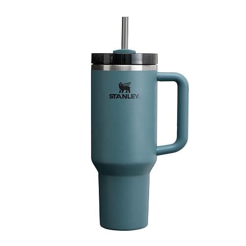 STANLEY Quencher H2.0 Flowstate Tumbler 1.2L - Cold for 11 Hours - Iced for 48 Hours - Metal Water Bottle with Straw, Handle and Lid - Dishwasher Safe - Travel Mug for Cold Drinks - Blue Spruce - Image 1