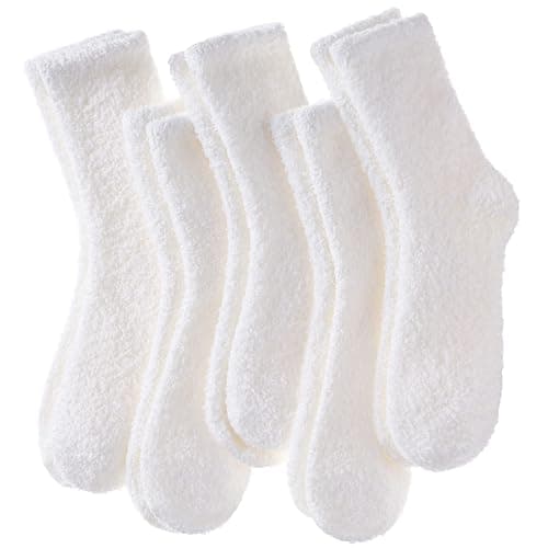LINEMIN Womens Fuzzy Socks Cozy Fluffy Winter Warm Slipper Socks Microfiber Soft Home Sleeping Socks - Image 1