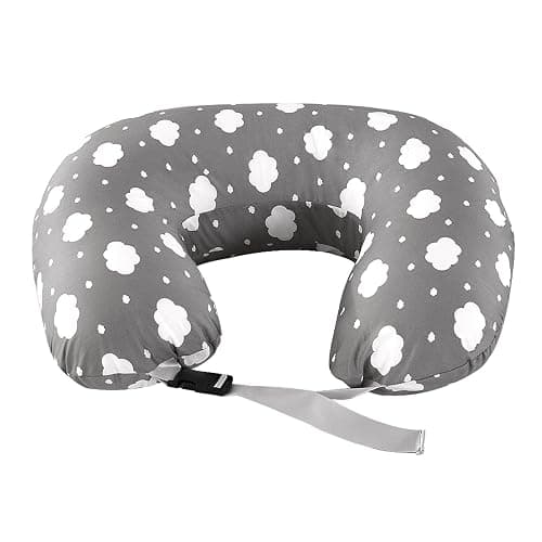 Nursing Pillow for Breastfeeding, Ergonomic Support Pillow Breast Feeding Pillows for Mom, Extra-Wide Breastfeeding Pillows with Anti-Slip Waist Strap & Removable Cotton Cover (Plus Size, Gray) - Image 1