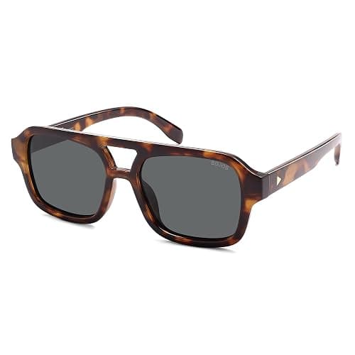 SOJOS Retro Aviator Sunglasses for Womens Mens Polarized Trendy Square Designer Inspired Shades 80s 90s Sun Glasses SJ2342 - Image 1