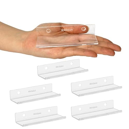 WANLIAN Clear Vinyl Record Shelf Wall Mount 6 Pack,vinyl holder wall,Acrylic Album Record Holder Display Your Daily LP Listening in Office Home (Clear) - Image 1