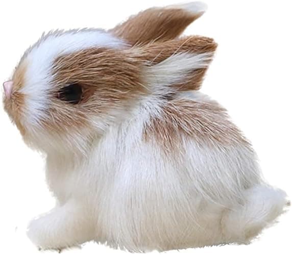 Htppzjr Mini Simulation Rabbits, Realistic Cute Plush Rabbits Lifelike Plush Bunny Realistic Rabbit Miniatures, White Rabbits Home Party Decors Model Gift Miniatures Decorations - Image 1