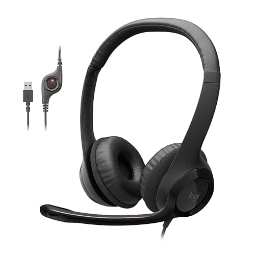 Logitech H390 Wired Headphones with Mic, USB-A Headset with Microphone for PC, Noise Cancelling Microphone for Video Meetings, Music, Gaming - Black - Image 1