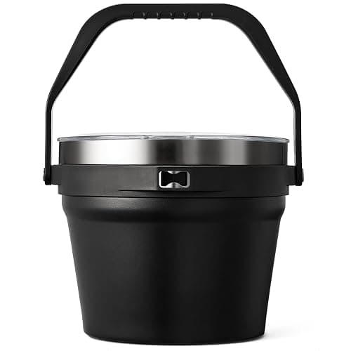 COKTIK 7L Insulated Ice Bucket with Lid,Double Wall Vacuum Stainless Steel Beverage Bucket Keeps Frozen Longer,Holds 6 Longnecks or 3 Bottles of Wine,for Cocktail, Champagne, Large Parties(Black) - Image 1