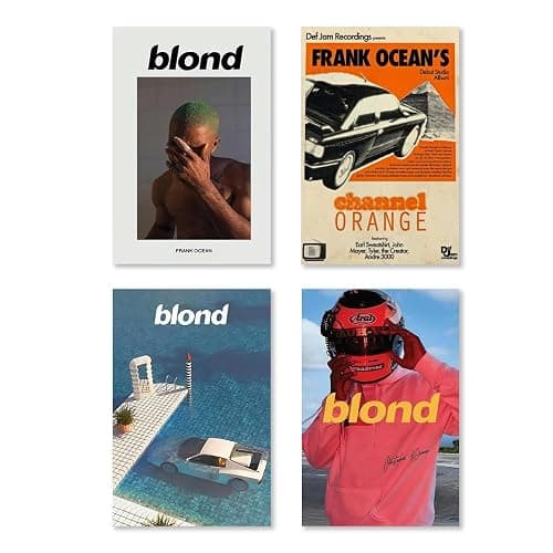 Set Of 4 Frank Poster Ocean Blond Music Album Cover Poster Room Aesthetic Canvas Wall Art Painting Prints For Bedroom Living Room Decor Picture 8x12inch Unframed - Image 1