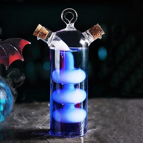 TOPIUNS Personalized Cocktail Glasses, 2 in 1 Fancy Cool Stemless Cocktail Mixing Drink Martini Glass, Creative Bar Wine Tumbler Cups Gift for Women Party (Spiral) - Image 1