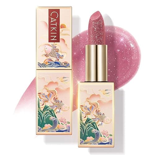 CATKIN Moonlight Lip Balms for Lip Skin Care Cracked & Dry Lips, Color Tinted Glitter Lip Balm Natural with Vitamin E for 6h Moisture Care 3.3g (C14 Plum) - Image 1