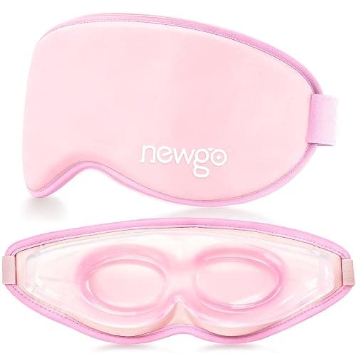 NEWGO 3D Cooling Eye Mask, Weighted Eye Mask for Sleeping, Pink | Hot Cold Therapy Blackout Mask for Puffiness, Dark Circles, Headache, Stress Relief, Travel, and Gift - Image 1