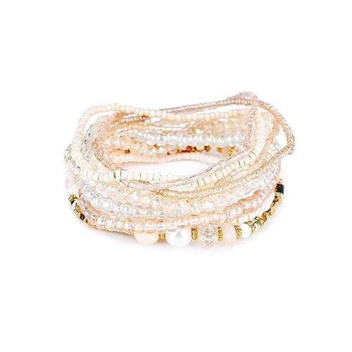 Fuqimanman2020 Bohemian Crystal Beaded Stackable Bracelets Handmade Colorful Crystal Pearl Seed Beads Bracelets for Women Jewelry - Image 1